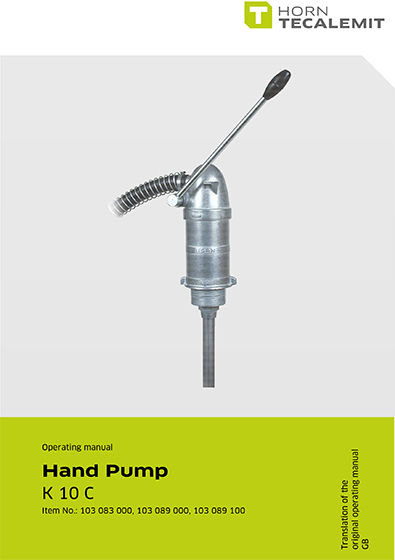 PCL K 10 C Hand Pump